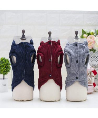 Warm Dog Sweater Hoodie with Hat - Cozy Wool Turtleneck for Small to Medium Dogs & Cats - Classic Gray - XXL (52 cm Breast Circumference) - Ideal for Winter - Buy Online on GoSupps.com