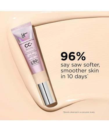 IT Cosmetics CC+ Cream Illumination with SPF 50+ Radiant Full Coverage Foundation (Light- 1.08 fl oz) & Bye Bye Undereye Concealer Anti-Aging Makeup (21.5 Medium Nude - 0.4 fl oz) - Buy Online on GoSupps.com