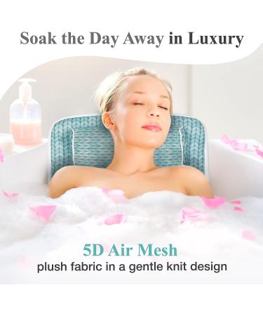 Lady McBath Luxury Full Body Bath Pillow - Neck, Shoulder, Back Support - Non-Slip Suction Cups, Machine Washable - Turquoise - Buy Online on GoSupps.com