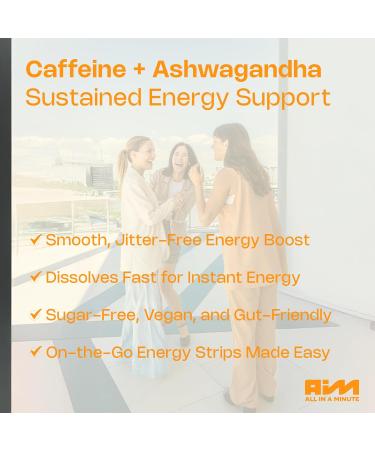 MeltinStrips Caffeine Energy Strips with Ashwagandha & Vitamin B12 | Instant Energy & Focus Without Jitters & Crash | Travel & Pre-Workout Boost | Mocha Flavor - 30 Strips - Buy Online on GoSupps.com