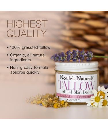 Organic Tallow Balm - 2oz Jar - Lavender Chamomile - All-In-One Skin Balm - Soothing Healing Moisturizing for all Skin Types - Excellent for Dry Skin Eczema Burns Cuts Boo-Boos Cracked Heels - Buy Online on GoSupps.com