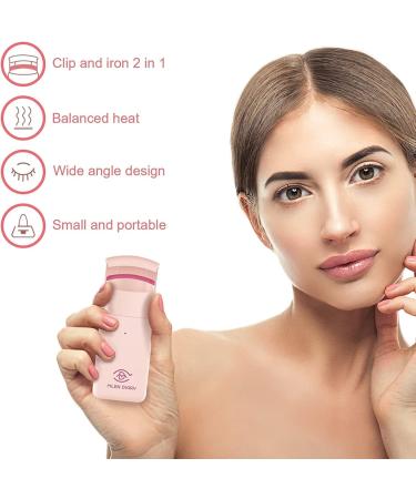 MLEN DIARY Heated Eyelash Curler Portable Electric Eyelash Curler Long-Lasting Quick Professional Eyelash Curler with Heating Silicone Pads for Makeup - Pink - Buy Online on GoSupps.com