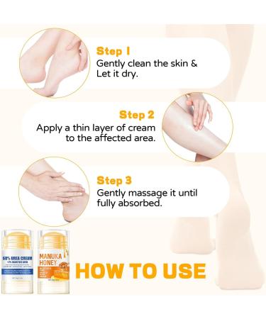 2 Pi ces Cr me l'Ur e 60% et Cr me au miel Cr me pour les pieds secs et craquel s pour Pieds Genoux Mains Coudes Crevass s R paratrice & Hydratante Hydrate limine les Callosit s et Adoucit - Buy Online on GoSupps.com