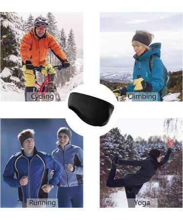 KUTOLAKI Ear Warmers Headband 2 Pack - Fleece Earbands for Running, Hiking, Riding - Moisture Wicking, Stay Warm - Black & Gray - Buy Online on GoSupps.com