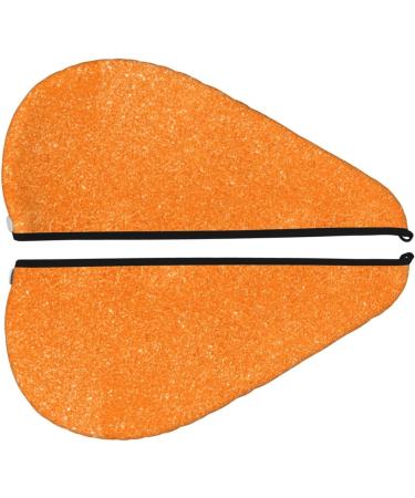 Hair Towel Wrap - Fast Drying Hair Drying Towel Turban with Button - Orange Glitter2 | Shop Internationally - Buy Online on GoSupps.com