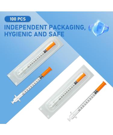 DolpBay Insulin Syringe with Needle - 1cc 31G 5/16" (8mm) - Pack of 100 - Buy Online on GoSupps.com