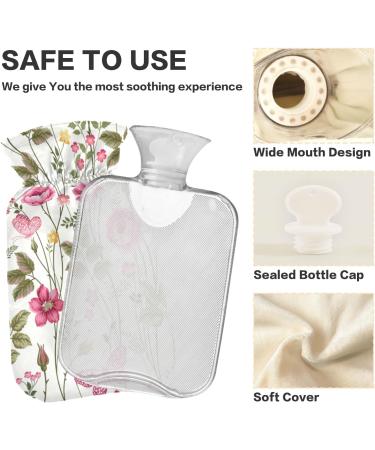 Naanle Pink Butterfly Rose Hot Water Bottle | 2L Heat Bottle for Back Pain Relief & Cold Therapy - International Shipping - Buy Online on GoSupps.com