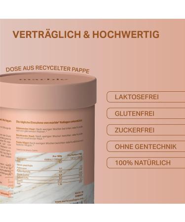 Marble Collages Powder 500g - High-Dose Collagen & Amino Acids for Skin Glow - Plastic-Free Peach Hibiscus - International Shipping Available - Buy Online on GoSupps.com