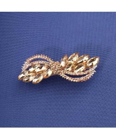 Aneneiceera Vintage Crystal Hair Clip Gold Rhinestone Hair Barrette Sparkle Cz Head Clip Crystal Wedding Headpieces Bridal Hair Accessories for Women and Girls - Buy Online on GoSupps.com