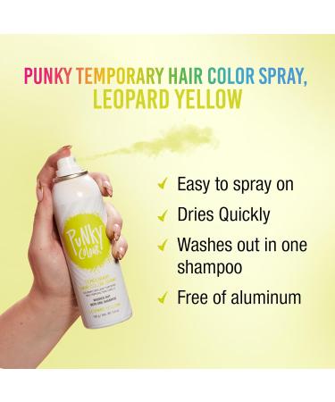 Punky Temporary Hair Color Spray Leopard Yellow Fast-Drying Non-Sticky Non-Damaging Travel Size Hair Dye for Instant Vivid Hair Color 3.5 oz 1-Pack 3.5 Ounce (Pack of 1) Leopard Yellow - Buy Online on GoSupps.com
