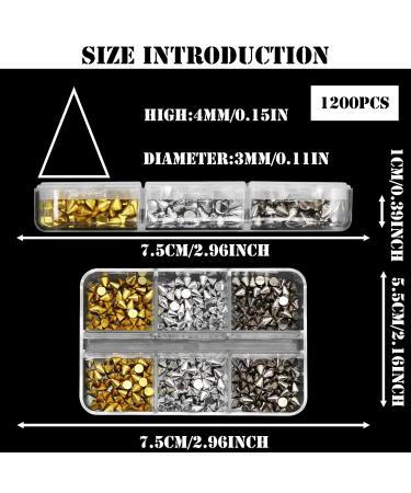 6Grid Metal Rivet Punk Nail Charms - 3 Color Cone Spikes & Gothic Studs for Nail Art & DIY Crafts - Buy Online on GoSupps.com