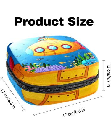 Storage Bags for Women's Bandages & Menstrual Products - Cartoon Submarine Design Portable Organizer for School & Office - Buy Online on GoSupps.com