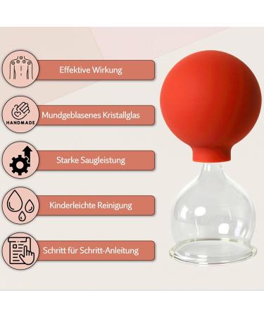 Cupping Glass with Suction Ball 65mm - Professional Fireless Cupping Therapy | Hand-Blown Lauschaer Glass Original - Buy Online on GoSupps.com