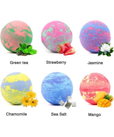 FAMoUsGoods 6 x Organic Essential Oil Bubble Bombs 6 Colours 6 Bath Fragrances Bubble Relieving Bath Bomb Effervescent Balls - Buy Online on GoSupps.com