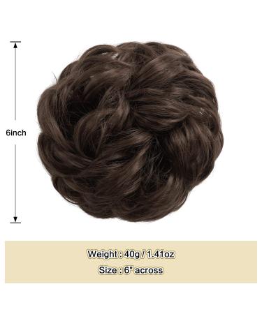 Sofeiyan Hair Part Tie Updos Wavy Messy Chignon Hairstyles & Extensions for Women | Medium Chestnut Brown 40g - Buy Online on GoSupps.com