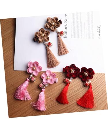 FRCOLOR 3 Pairs Hair Clip for Chinese Clothes Chinese Hair Clip Hair Clips Wedding Hair Clip Asian Hair Clip Tassel Barrettes Tiara for Tiara Child Classic Tassel Clip Red - Buy Online on GoSupps.com