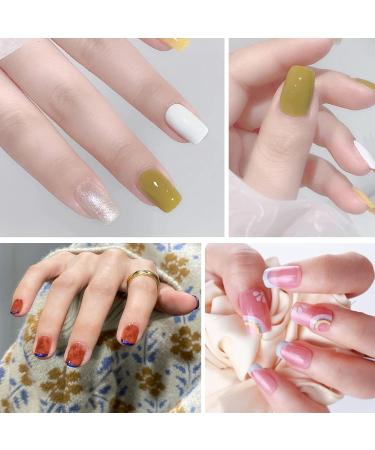240PCS Short Fake Nails - Half-Matted Manicure Tips 12 Sizes for Beginners & Salons | Square Artificial Nail Set - Buy Online on GoSupps.com