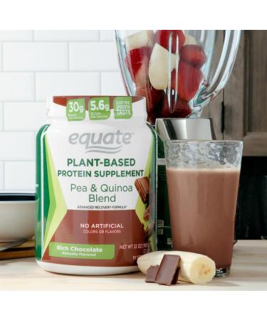 Shop Equate Plant-Based Protein Supplement - Rich Chocolate No Artificial Colors 32oz | International Shipping Available - Buy Online on GoSupps.com