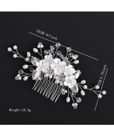 Elegant Silver Bride & Girl Hair Accessories - Wedding Combs Pearl & Crystal Headdresses for Hairdressing - Buy Online on GoSupps.com