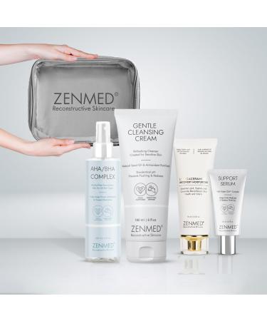 ZENMED Free and Clear Combo with Omegaceramide Gentle Cleansing Cream Support Serum Facial Cleansing Gel