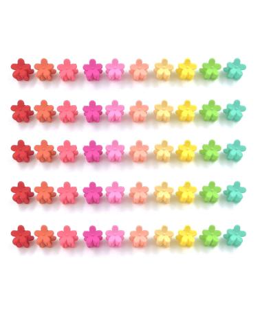 100 Pack Flower Hair Claw Clips Mini Small Hair Jaw Clips for Girls Assorted Baby Hair Clips Hair Accessories for Girls and Women Random Colors