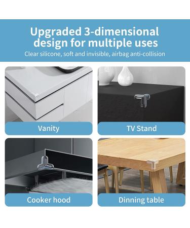 8 Pack Corner Protector Baby Proof Xuenair Clear Corner Protectors for Furniture Silicone Rubber Corner Guards for Furniture Glass Table Cabinet Counter T-shape-8pcs - Buy Online on GoSupps.com