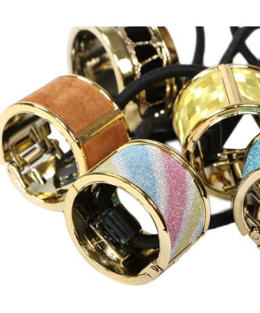 Kilofy 6 Hair Ties with Metal Cuff - Strong Stylish & Perfect for All Hair Types - International Shipping Available - Buy Online on GoSupps.com