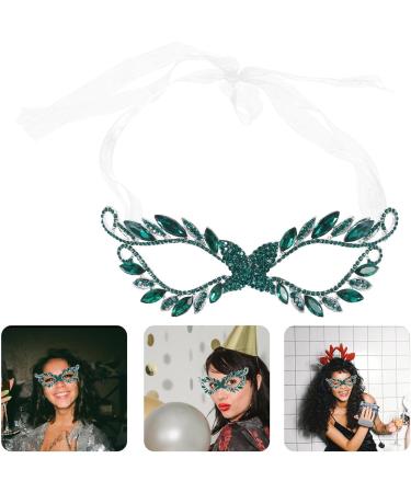 Amosfun Rhinestone Masquerade Mask for Women - Sparkling Green Eye Mask | Festival Cosplay Prop - Buy Online on GoSupps.com