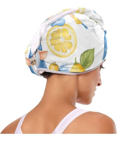 Lemon Ice Cream Gnomes Hair Towel 2 Pack - Super Absorbent Quick Dry Hair Turbans for Women & Girls | Fast International Shipping - Buy Online on GoSupps.com