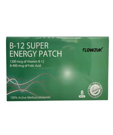 Transdermal Vitamin B12 Patches 1200 mcg and 400 mcg of Folic Acid -8 Patches 100% Methylcobalamin Active