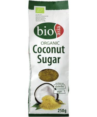 BIOASIA organic coconut blossom sugar 100% pure without additives naturally vegan and gluten-free (4 x 250 g)