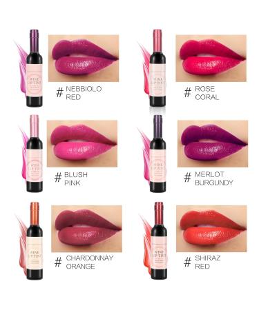 6 Colors Wine Lip Gloss Set - Long Lasting Waterproof Matte Liquid Lipstick | Nonstick Cup Lip Tint (6PCS - Buy Online on GoSupps.com