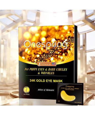 Onespring Under Eye Patches (24 Pairs) - Golden Under Eye Mask for Dark Circles Puffiness & Wrinkles Natural Collagen Eye Gels Pads for Refreshing Revitalizing Beauty & Personal Care - Buy Online on GoSupps.com