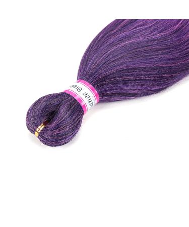 20 Inch Ombre Pre-Stretched Braiding Hair - 8 Packs - #1BPurplePink - Easy Twist & Crochet | Soft Yaki Texture - Buy Online on GoSupps.com