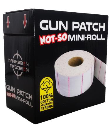 Marksman Precision GUN PATCH NOT-SO MINI-ROLL - Strong 100% Cotton Cloth - 3,200 Absorbent Patches - EZ Feed - Cut to Size - Clean Rifle Handgun Shotgun Black Powder Pistol Revolver - Shooting Hunting