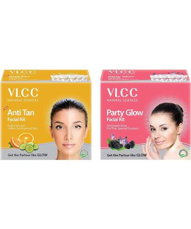 Women Facial Party Glow Facial Kit & Anti Tan Single Facial Kit - 60g Pack of 2 | Brighten Your Skin Internationally - Buy Online on GoSupps.com