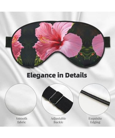 SSIMOO Hawaii Red Flower Print Eye Mask - Soft Light-Blocking Double-Sided Sleep Mask for Better Sleep Quality - Buy Online on GoSupps.com
