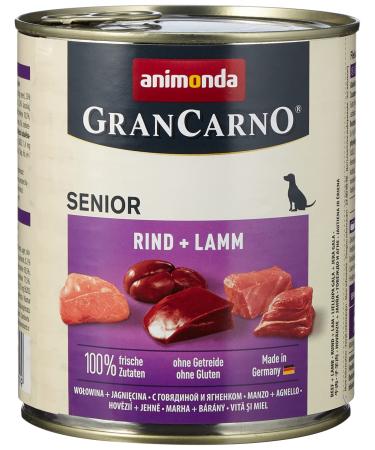 Animonda Grancarno dog food senior wet food for older dogs from 7 years beef - lamb 6 x 800 g single beef + lamb 800 g (6 Pack)