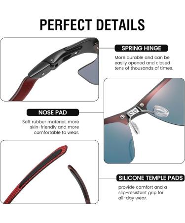 DUCO Mens Sports Polarized Sunglasses Ultralight Carbon Fiber Sun Glasses Driving Fishing Golf UV400 Protection Shades DC8335 - Buy Online on GoSupps.com