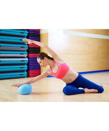8 Inch Mini Yoga Pilates Ball with Pump - Blue | Core Stability Exercise Ball for Barre Workout and Physical Therapy - Buy Online on GoSupps.com