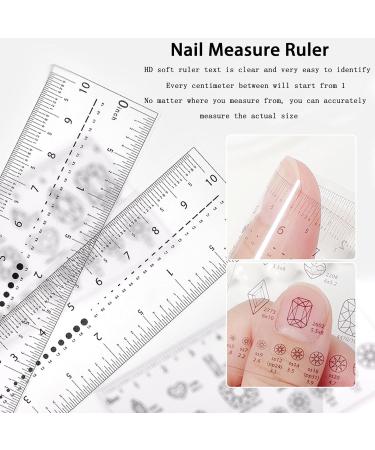 4Pcs Nail Measurement Ruler Set - Acrylic Nails & DIY Manicure Tools | Accurate Size for Nail Art & Rhinestones - Buy Online on GoSupps.com