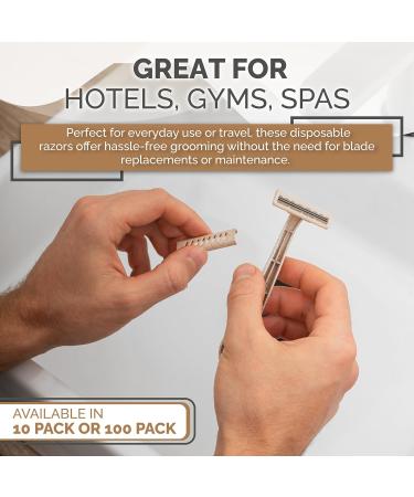 Eco-Friendly Biodegradable Disposable Razors | Bleeker and Rowe | Plant-Based | Triple Swedish Steel Blades | Individually Wrapped (10 - Buy Online on GoSupps.com