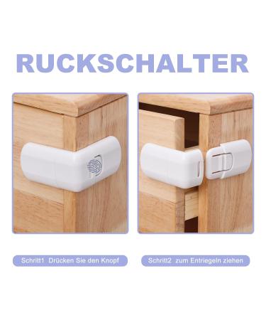 Altcompluser 4-Piece Child Safety Lock Set - No Drill Drawer & Closet Locks for Baby Protection | Easy Adhesive Safety Locks for Cupboards & Refrigerators - Buy Online on GoSupps.com