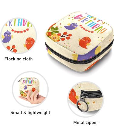 GIAPB Period Bag | Sanitary Napkin & Makeup Storage Pouch | Bird Birthday Card Design - Buy Online on GoSupps.com