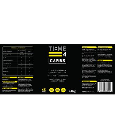 Time 4 Carbs 1.8kg Maltodextrin Powder - High Calorie Vegan Carbohydrate Supplement - Buy Online on GoSupps.com