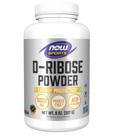 NOW Foods Sports Nutrition D-Ribose Powder 5 000 mg Certified Non-GMO Energy Production* 8-Ounce 8 Ounce (Pack of 1)