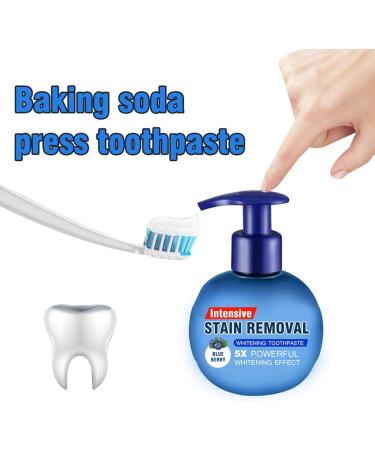 Monshop Teeth Whitening Toothpaste - Effective Stain Removal for White Teeth & Bleaching - Blueberry Flavor - Buy Online on GoSupps.com