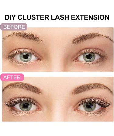 144Pcs D Curl Cluster Eyelash Extensions - Soft Natural False Lashes for DIY At-Home Eyelash Extension - 11mm Wide Stem Clusters - Pack of 1 - Buy Online on GoSupps.com
