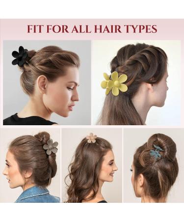7 Pack Flower Claw Clips for Women and Girls - Strong Matte Hair Accessories for Thin Hair - Buy Online on GoSupps.com