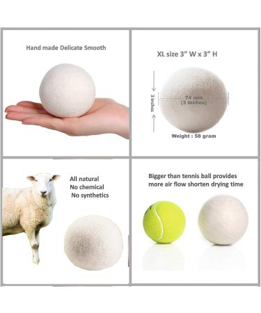 Reusable Organic Wool Dryer Balls - XL 4-Pack | Natural Laundry Fabric Softener Alternative - Buy Online on GoSupps.com